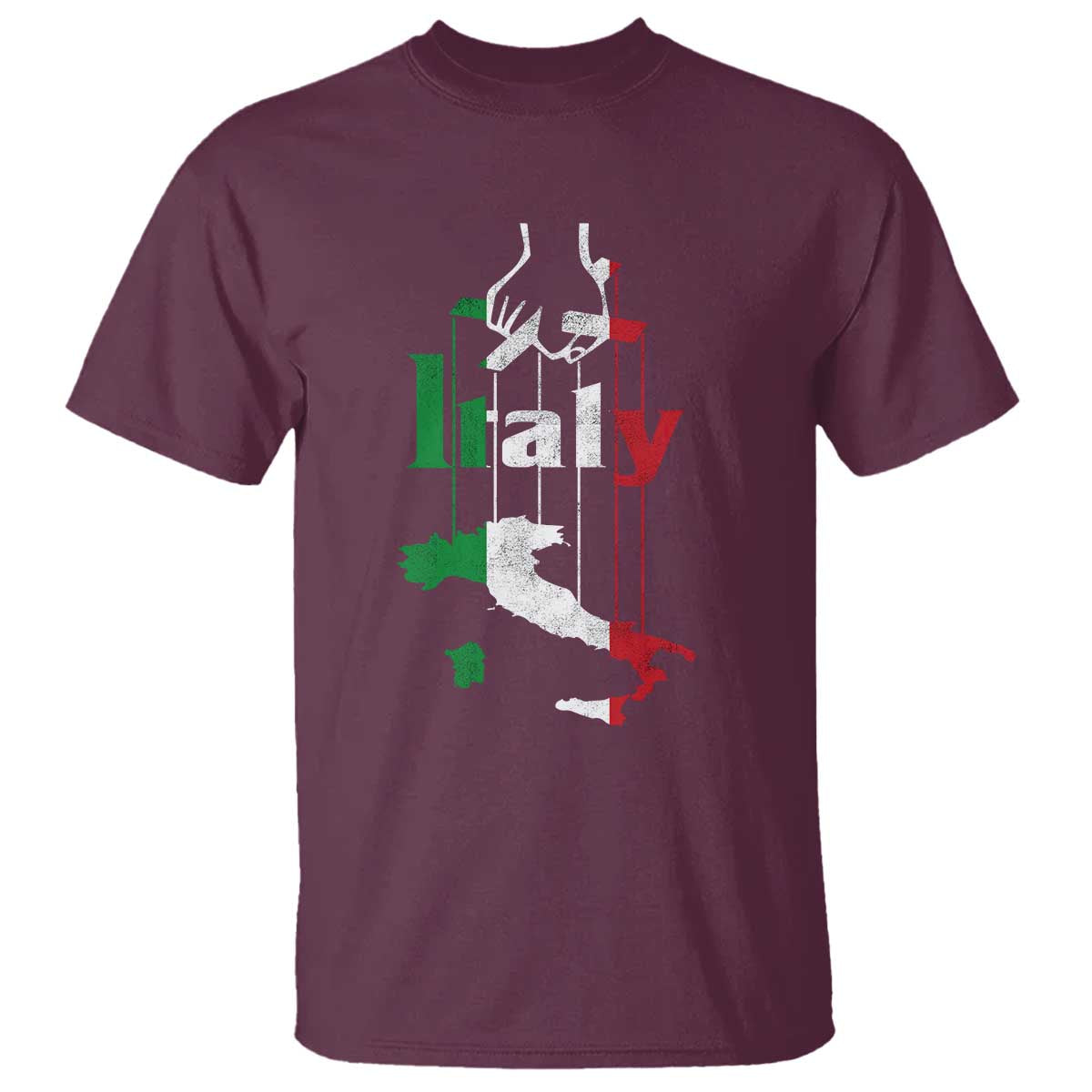 Funny Italia Heritage Pride T Shirt Vintage Italian Map Mafia Gangster TS11 Maroon Print Your Wear