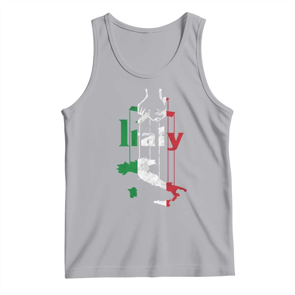 Funny Italia Heritage Pride Tank Top Vintage Italian Map Mafia Gangster TS11 Athletic Heather Print Your Wear