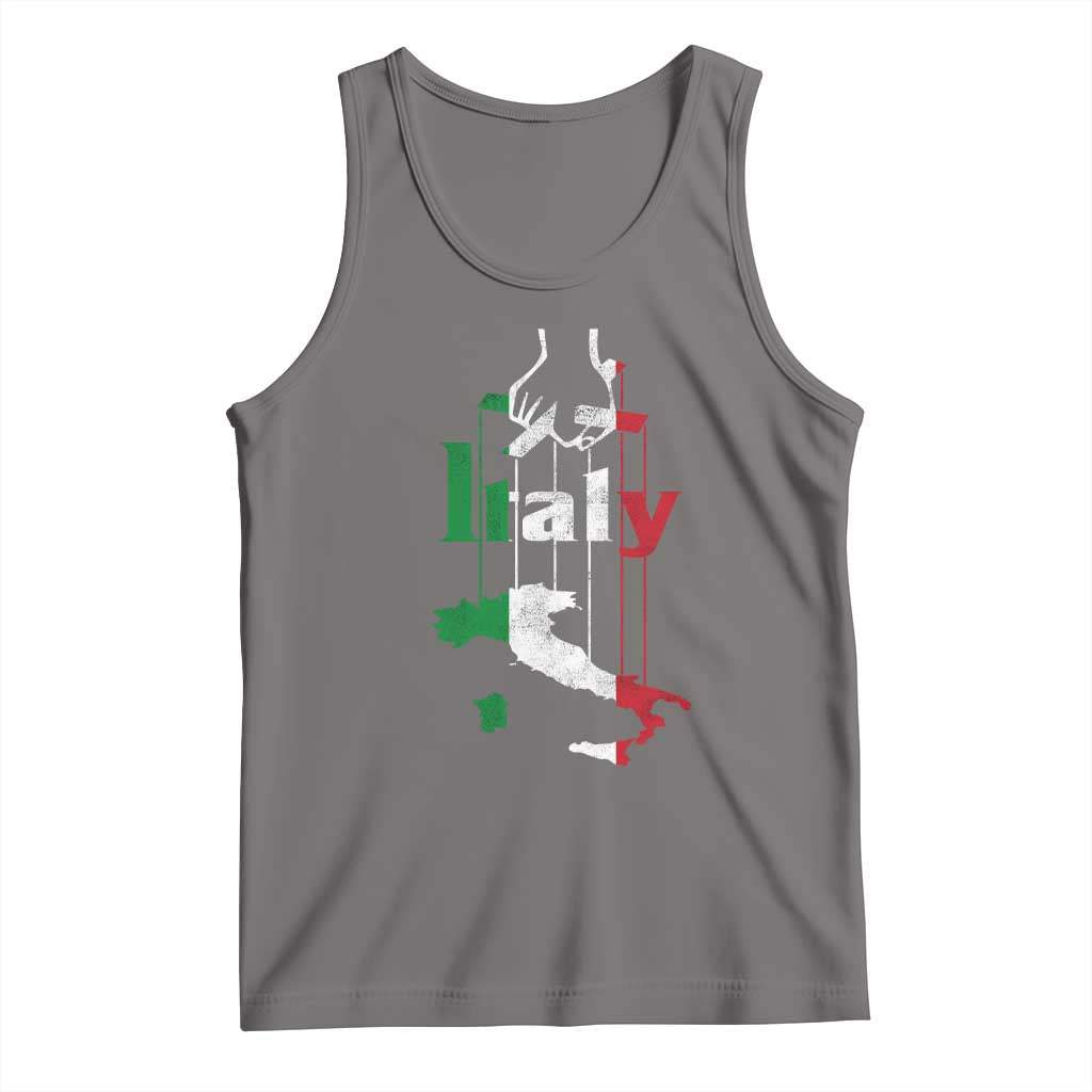 Funny Italia Heritage Pride Tank Top Vintage Italian Map Mafia Gangster TS11 Deep Heather Print Your Wear