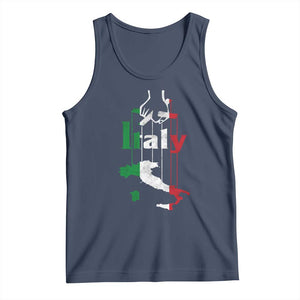 Funny Italia Heritage Pride Tank Top Vintage Italian Map Mafia Gangster TS11 Navy Print Your Wear