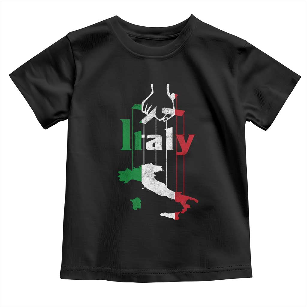 Funny Italia Heritage Pride Toddler T Shirt Vintage Italian Map Mafia Gangster TS11 Black Print Your Wear