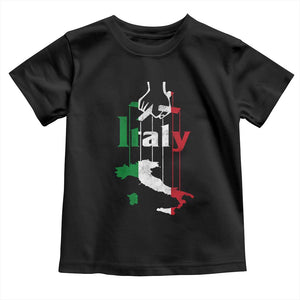 Funny Italia Heritage Pride Toddler T Shirt Vintage Italian Map Mafia Gangster TS11 Black Print Your Wear