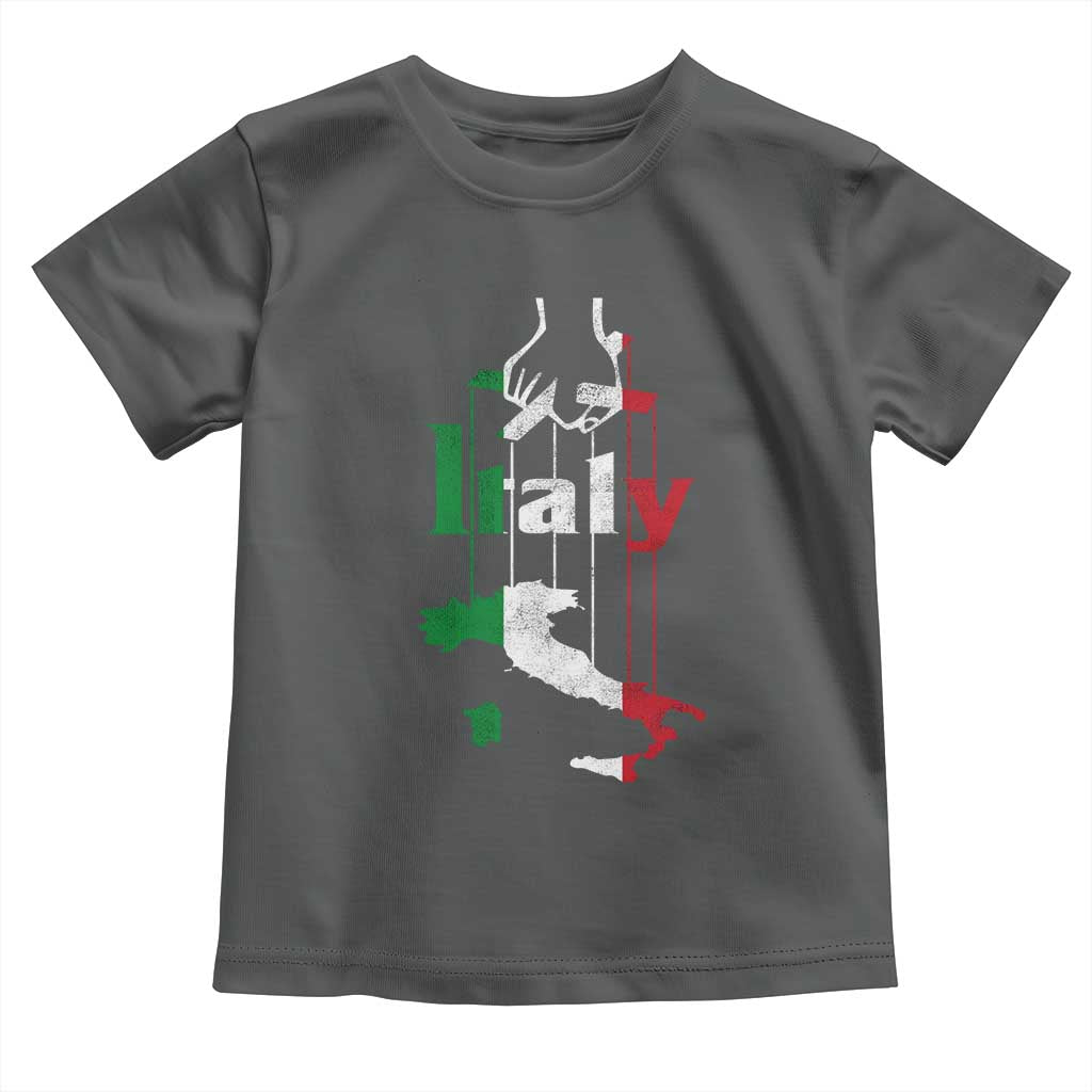 Funny Italia Heritage Pride Toddler T Shirt Vintage Italian Map Mafia Gangster TS11 Dark Heather Print Your Wear