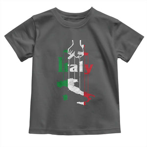 Funny Italia Heritage Pride Toddler T Shirt Vintage Italian Map Mafia Gangster TS11 Dark Heather Print Your Wear