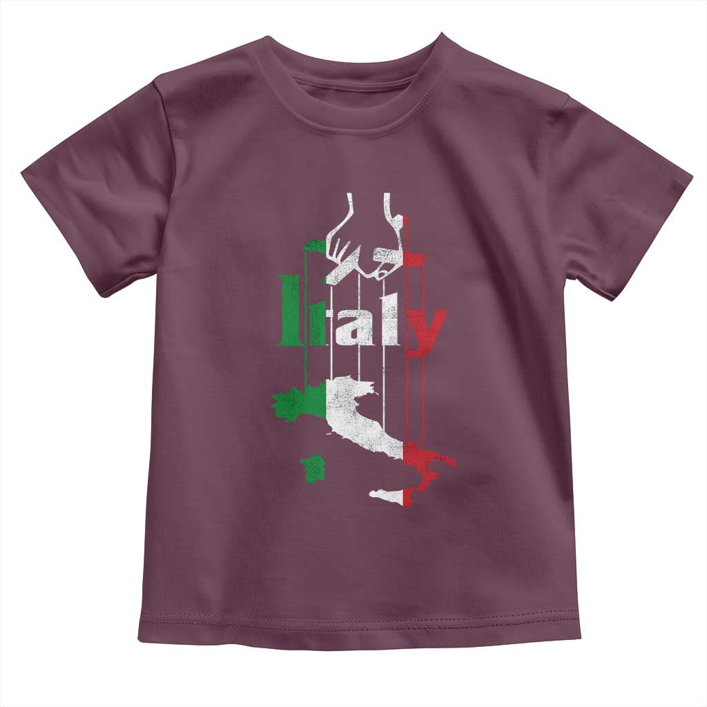Funny Italia Heritage Pride Toddler T Shirt Vintage Italian Map Mafia Gangster TS11 Maroon Print Your Wear