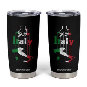 Funny Italia Heritage Pride Tumbler Cup Vintage Italian Map Mafia Gangster TS11 Black Print Your Wear