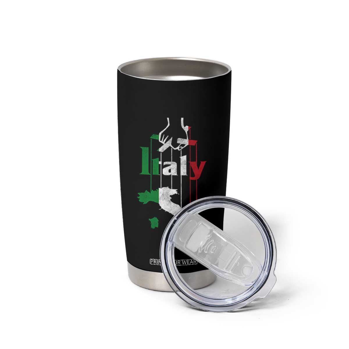 Funny Italia Heritage Pride Tumbler Cup Vintage Italian Map Mafia Gangster TS11 Print Your Wear