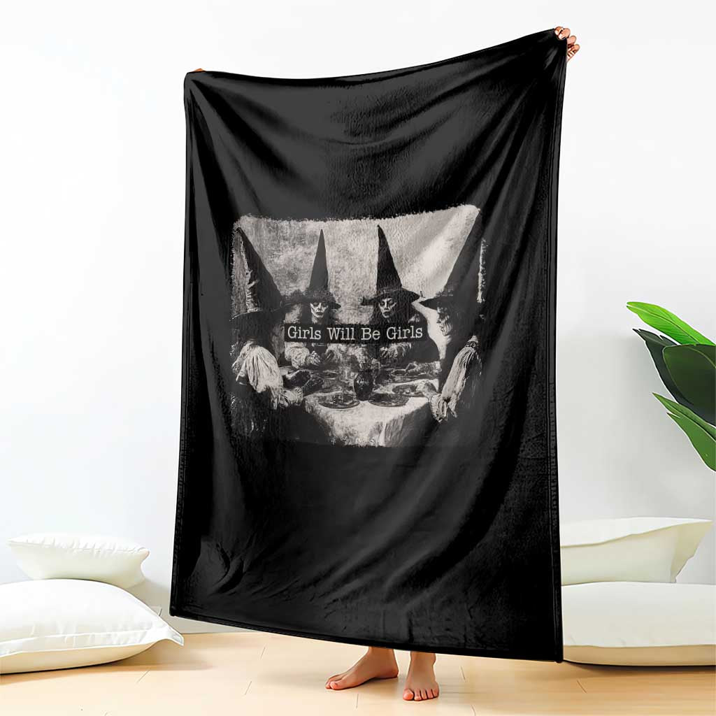 Funny Witch Girls Will Be Girls Throw Blanket Feminist Halloween TS11 Print Your Wear