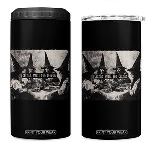 Funny Witch Girls Will Be Girls 4 in 1 Can Cooler Tumbler Feminist Halloween TS11 One Size: 16 oz Black Print Your Wear