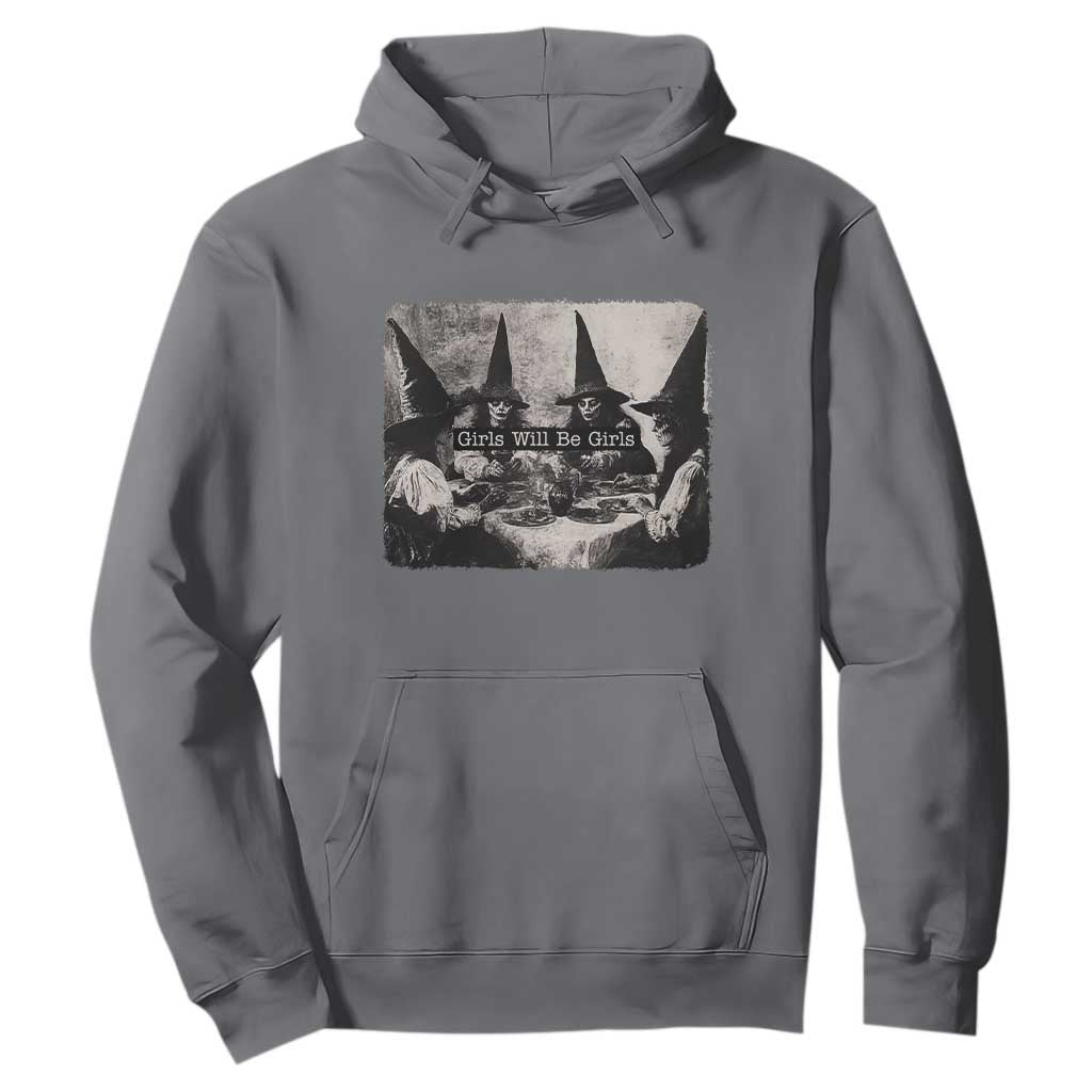 Funny Witch Girls Will Be Girls Hoodie Feminist Halloween TS11 Charcoal Print Your Wear