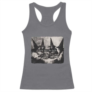 Funny Witch Girls Will Be Girls Racerback Tank Top Feminist Halloween TS11 Charcoal Print Your Wear