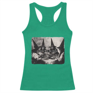 Funny Witch Girls Will Be Girls Racerback Tank Top Feminist Halloween TS11 Irish Green Print Your Wear