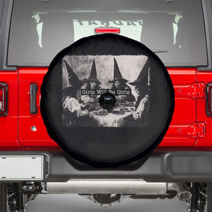 Funny Witch Girls Will Be Girls Spare Tire Cover Feminist Halloween TS11 Black Print Your Wear