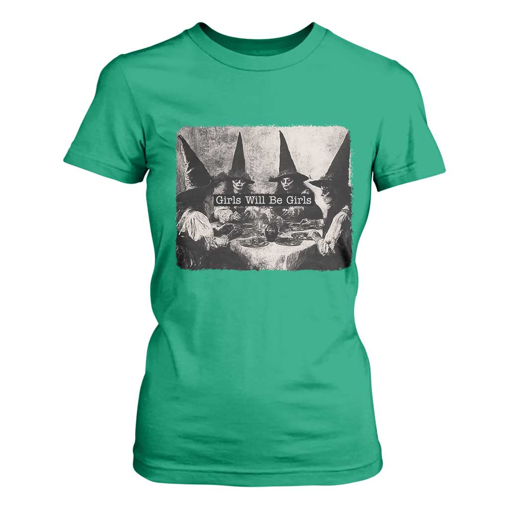 Funny Witch Girls Will Be Girls T Shirt For Women Feminist Halloween TS11 Irish Green Print Your Wear