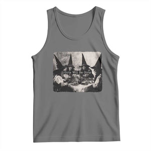 Funny Witch Girls Will Be Girls Tank Top Feminist Halloween TS11 Black Heather Print Your Wear