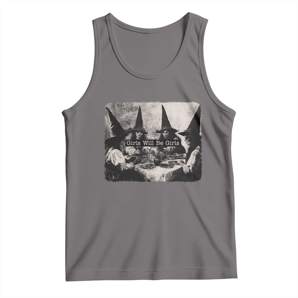 Funny Witch Girls Will Be Girls Tank Top Feminist Halloween TS11 Deep Heather Print Your Wear