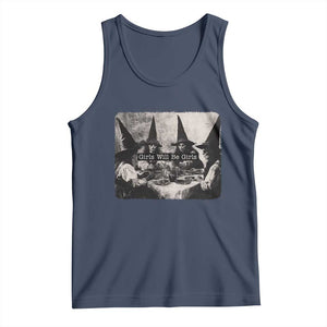 Funny Witch Girls Will Be Girls Tank Top Feminist Halloween TS11 Navy Print Your Wear