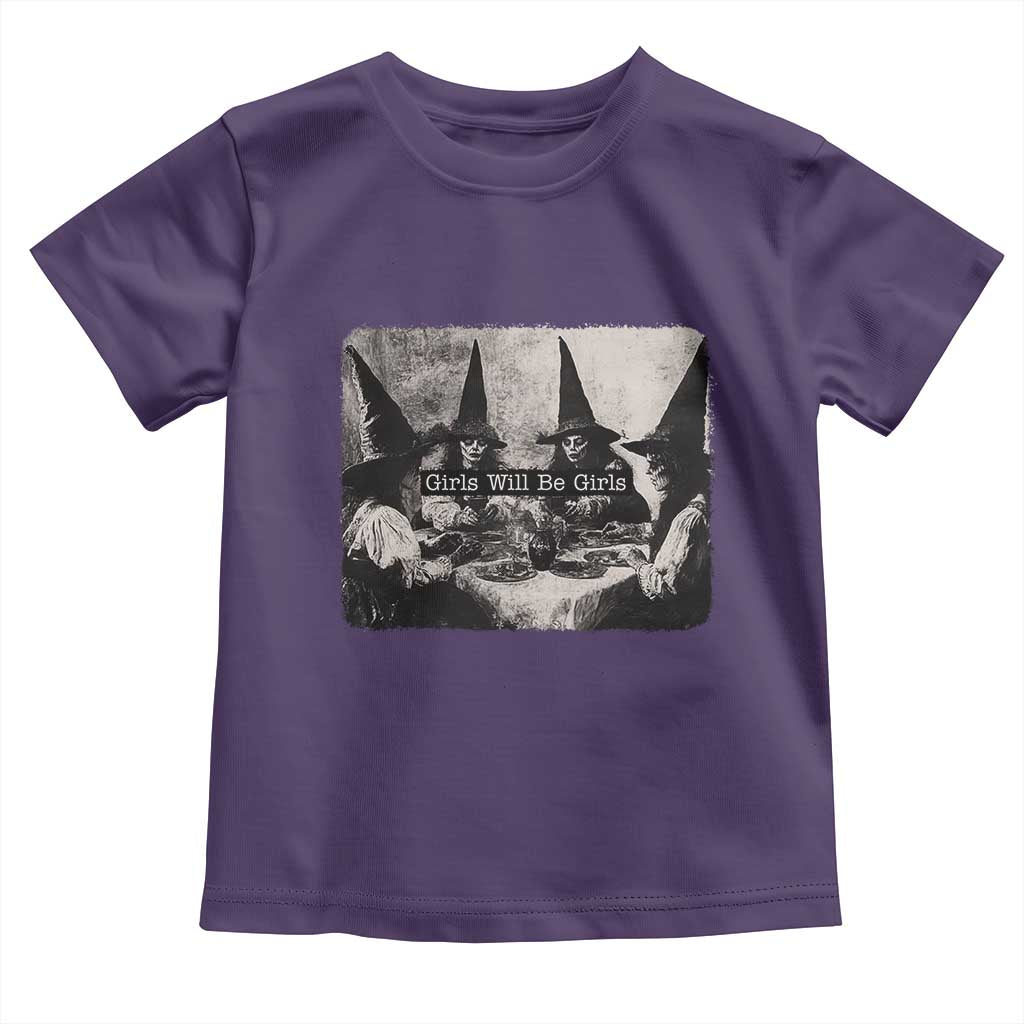 Funny Witch Girls Will Be Girls Toddler T Shirt Feminist Halloween TS11 Purple Print Your Wear