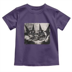 Funny Witch Girls Will Be Girls Toddler T Shirt Feminist Halloween TS11 Purple Print Your Wear