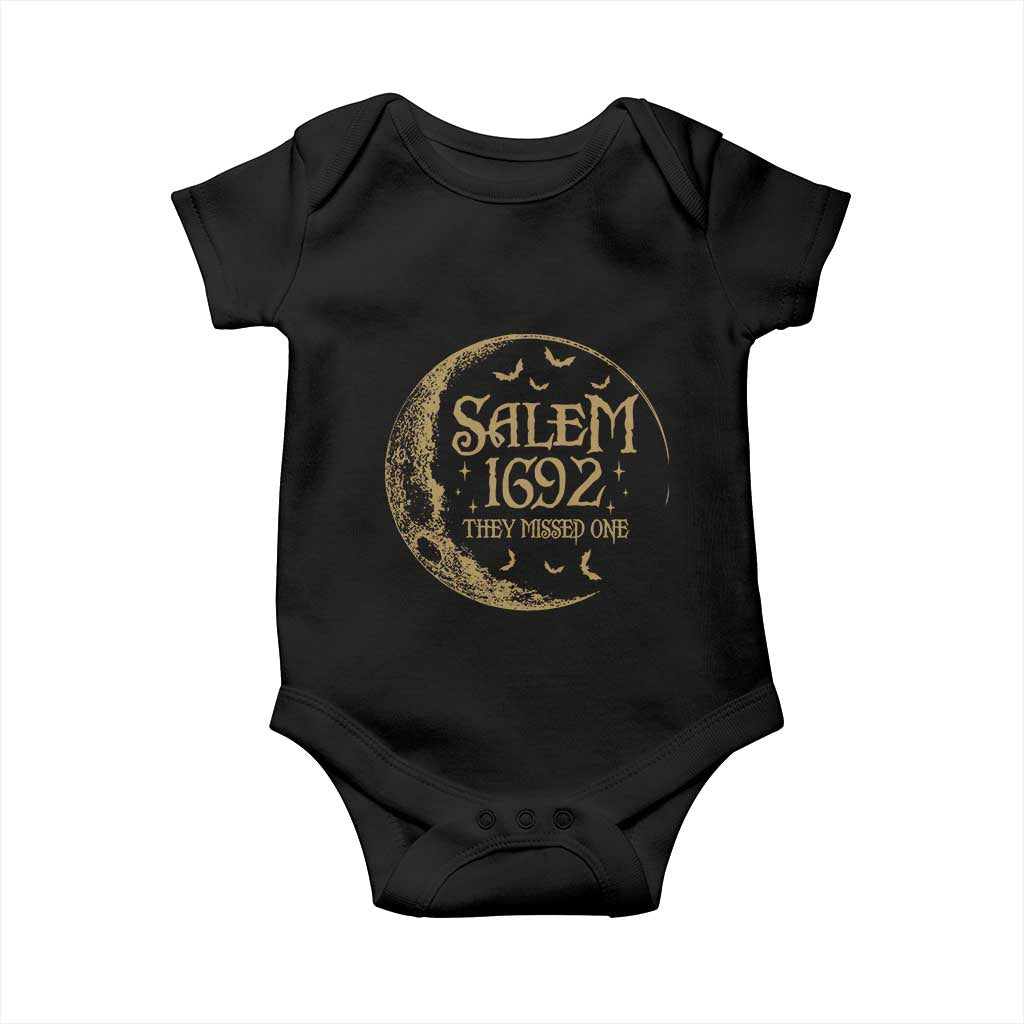 Salem 1692 They Missed One Baby Onesie Halloween Feminist Witch Trials TS11 Black Print Your Wear