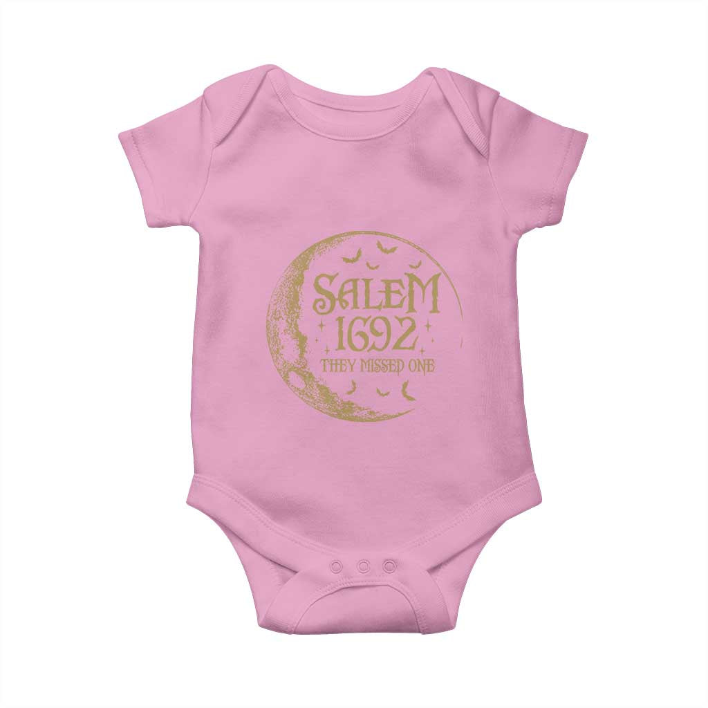 Salem 1692 They Missed One Baby Onesie Halloween Feminist Witch Trials TS11 Light Pink Print Your Wear