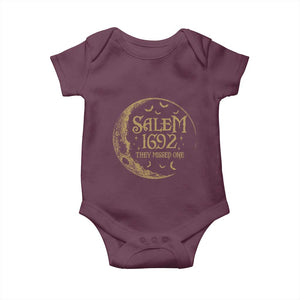 Salem 1692 They Missed One Baby Onesie Halloween Feminist Witch Trials TS11 Maroon Print Your Wear