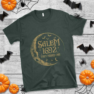 Salem 1692 They Missed One T Shirt Halloween Feminist Witch Trials TS11 Dark Forest Green Print Your Wear