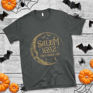 Salem 1692 They Missed One T Shirt Halloween Feminist Witch Trials TS11 Dark Heather Print Your Wear