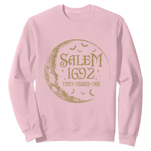 Salem 1692 They Missed One Sweatshirt Halloween Feminist Witch Trials TS11 Light Pink Print Your Wear