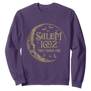 Salem 1692 They Missed One Sweatshirt Halloween Feminist Witch Trials TS11 Purple Print Your Wear