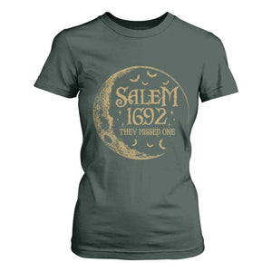 Salem 1692 They Missed One T Shirt For Women Halloween Feminist Witch Trials TS11 Dark Forest Green Print Your Wear