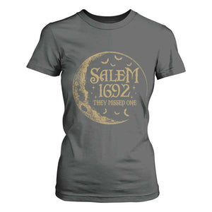 Salem 1692 They Missed One T Shirt For Women Halloween Feminist Witch Trials TS11 Dark Heather Print Your Wear