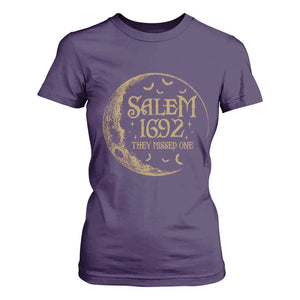 Salem 1692 They Missed One T Shirt For Women Halloween Feminist Witch Trials TS11 Purple Print Your Wear