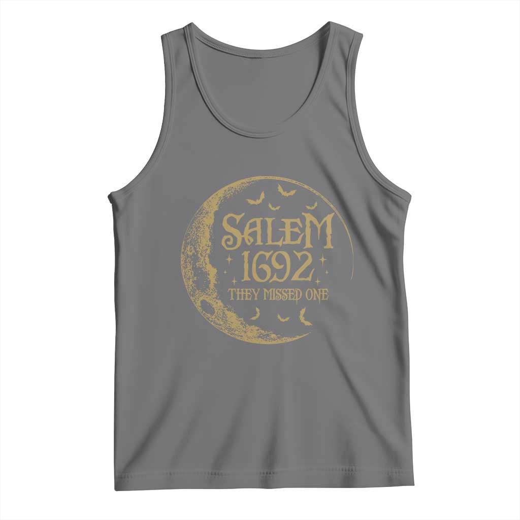 Salem 1692 They Missed One Tank Top Halloween Feminist Witch Trials TS11 Black Heather Print Your Wear