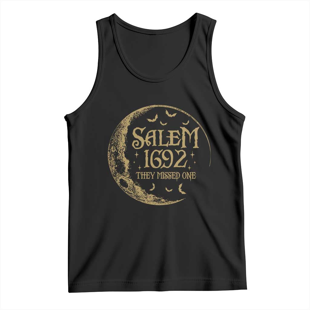 Salem 1692 They Missed One Tank Top Halloween Feminist Witch Trials TS11 Black Print Your Wear