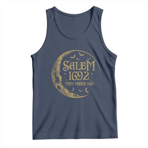 Salem 1692 They Missed One Tank Top Halloween Feminist Witch Trials TS11 Navy Print Your Wear