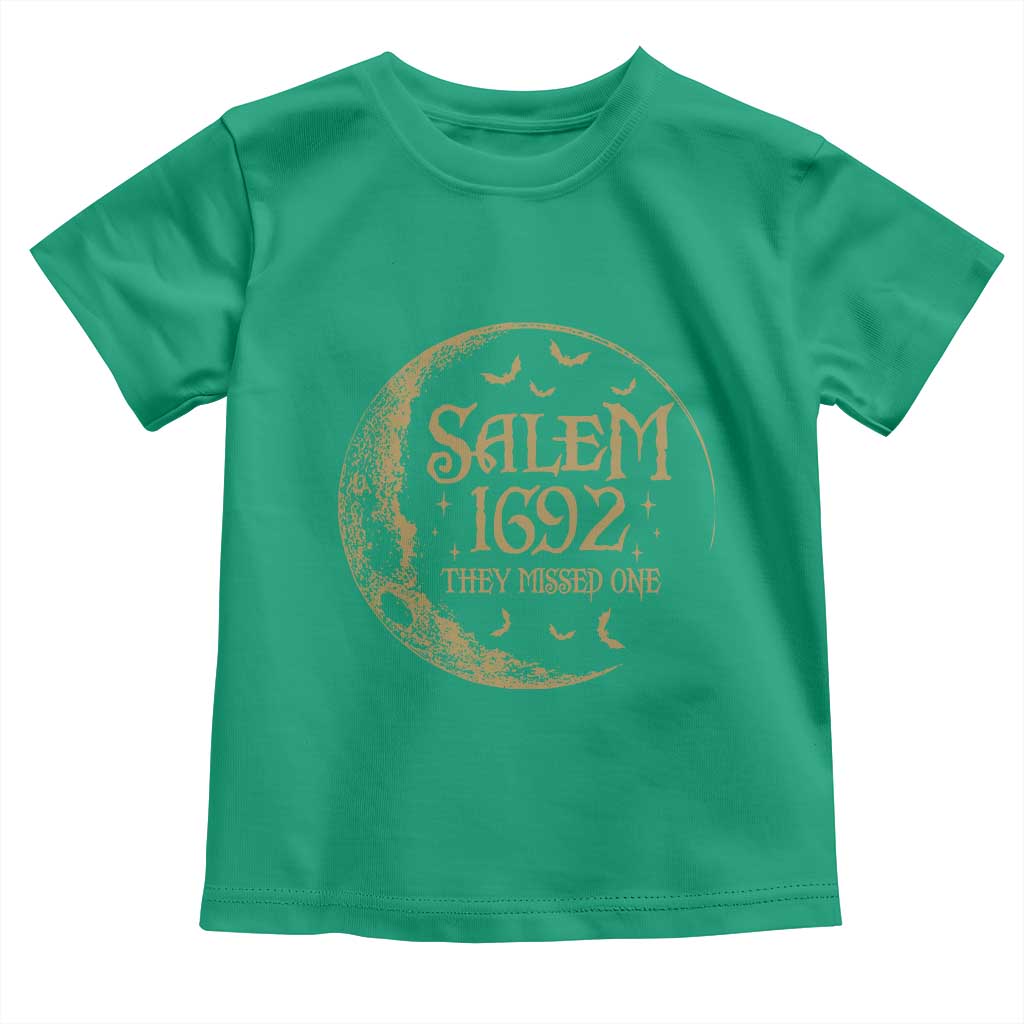 Salem 1692 They Missed One Toddler T Shirt Halloween Feminist Witch Trials TS11 Irish Green Print Your Wear