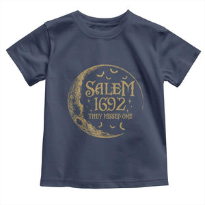Salem 1692 They Missed One Toddler T Shirt Halloween Feminist Witch Trials TS11 Navy Print Your Wear