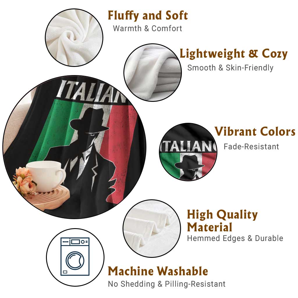 Italiano Italian Mafia Sicilian Gangster Italy Flag Throw Blanket TS11 Print Your Wear