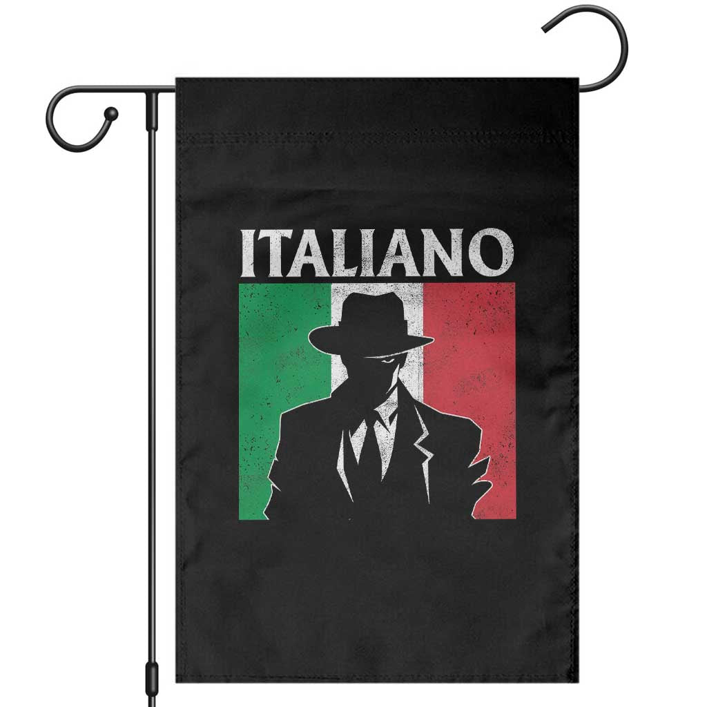 Italiano Italian Mafia Sicilian Gangster Italy Flag Garden Flag TS11 Black Print Your Wear