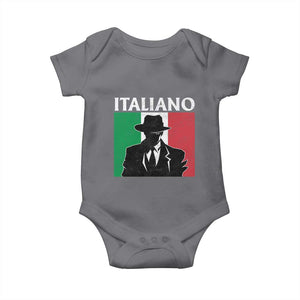 Italiano Italian Mafia Sicilian Gangster Italy Flag Baby Onesie TS11 Charcoal Print Your Wear