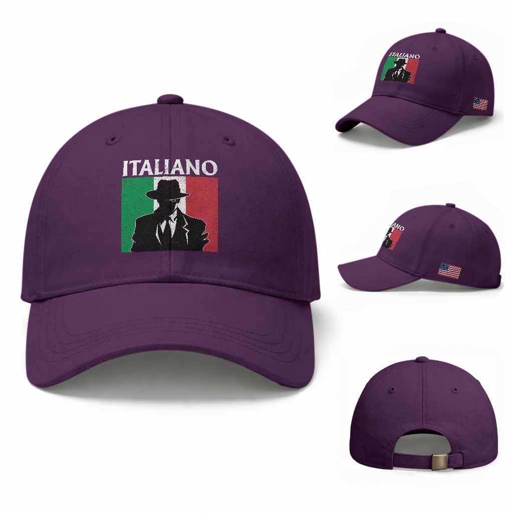Italiano Italian Mafia Sicilian Gangster Italy Flag Baseball Cap TS11 Baseball Cap Universal Fit Purple Print Your Wear