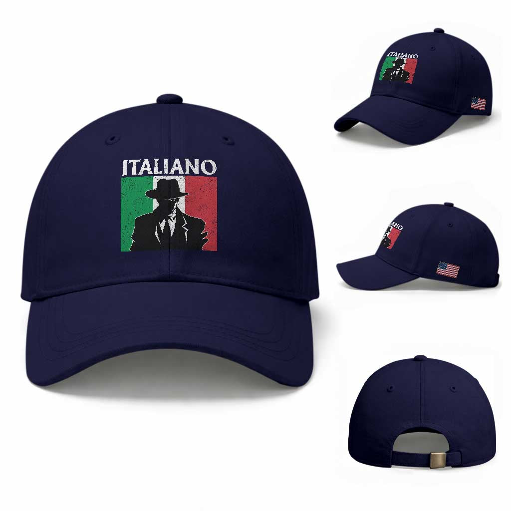 Italiano Italian Mafia Sicilian Gangster Italy Flag Baseball Cap TS11 Baseball Cap Universal Fit Dark Blue Print Your Wear