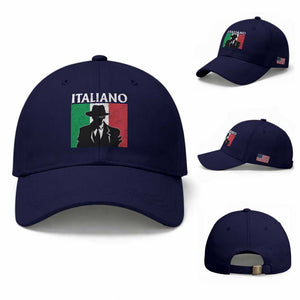 Italiano Italian Mafia Sicilian Gangster Italy Flag Baseball Cap TS11 Baseball Cap Universal Fit Dark Blue Print Your Wear