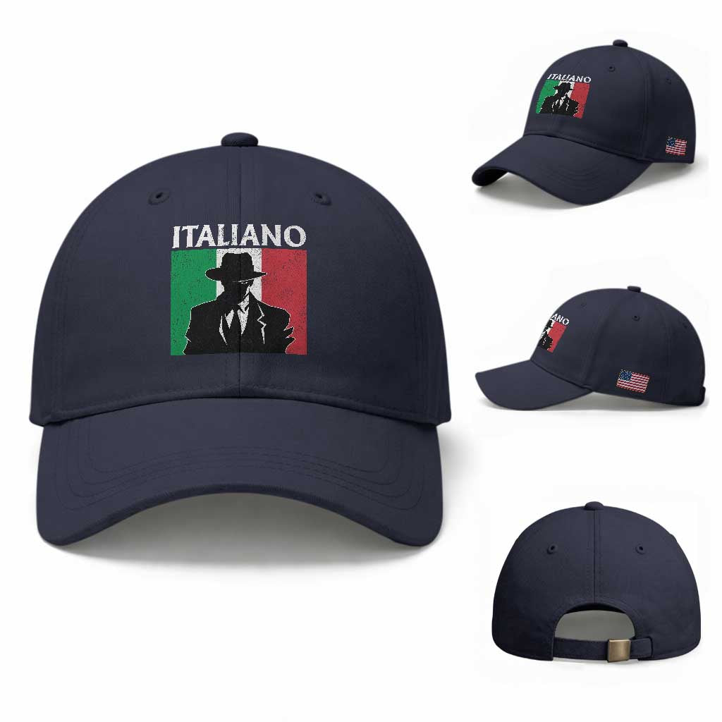 Italiano Italian Mafia Sicilian Gangster Italy Flag Baseball Cap TS11 Baseball Cap Universal Fit Navy Print Your Wear