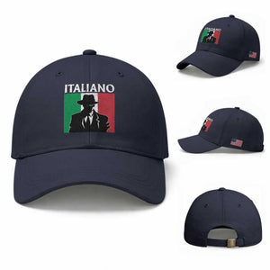 Italiano Italian Mafia Sicilian Gangster Italy Flag Baseball Cap TS11 Baseball Cap Universal Fit Navy Print Your Wear