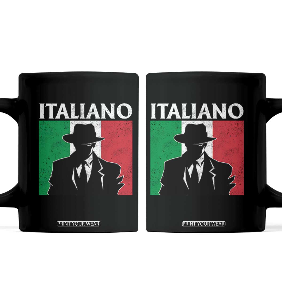 Italiano Italian Mafia Sicilian Gangster Italy Flag Coffee Mug TS11 Black Print Your Wear