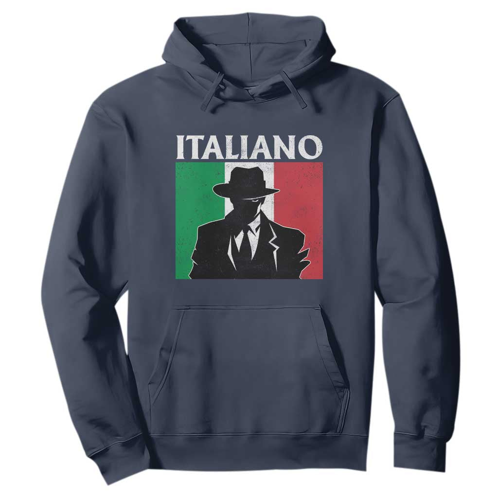Italiano Italian Mafia Sicilian Gangster Italy Flag Hoodie TS11 Navy Print Your Wear
