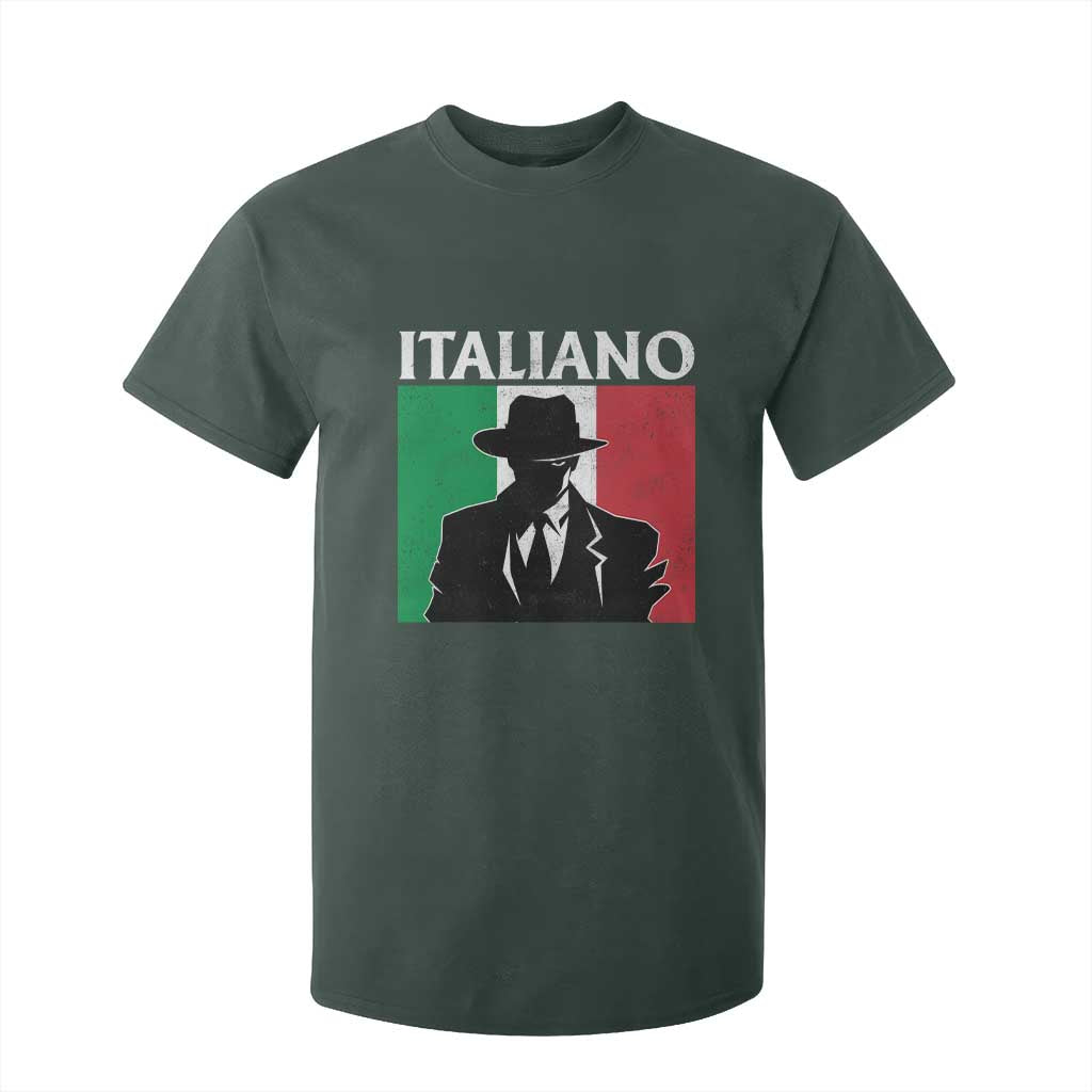 Italiano Italian Mafia Sicilian Gangster Italy Flag T Shirt For Kid TS11 Dark Forest Green Print Your Wear