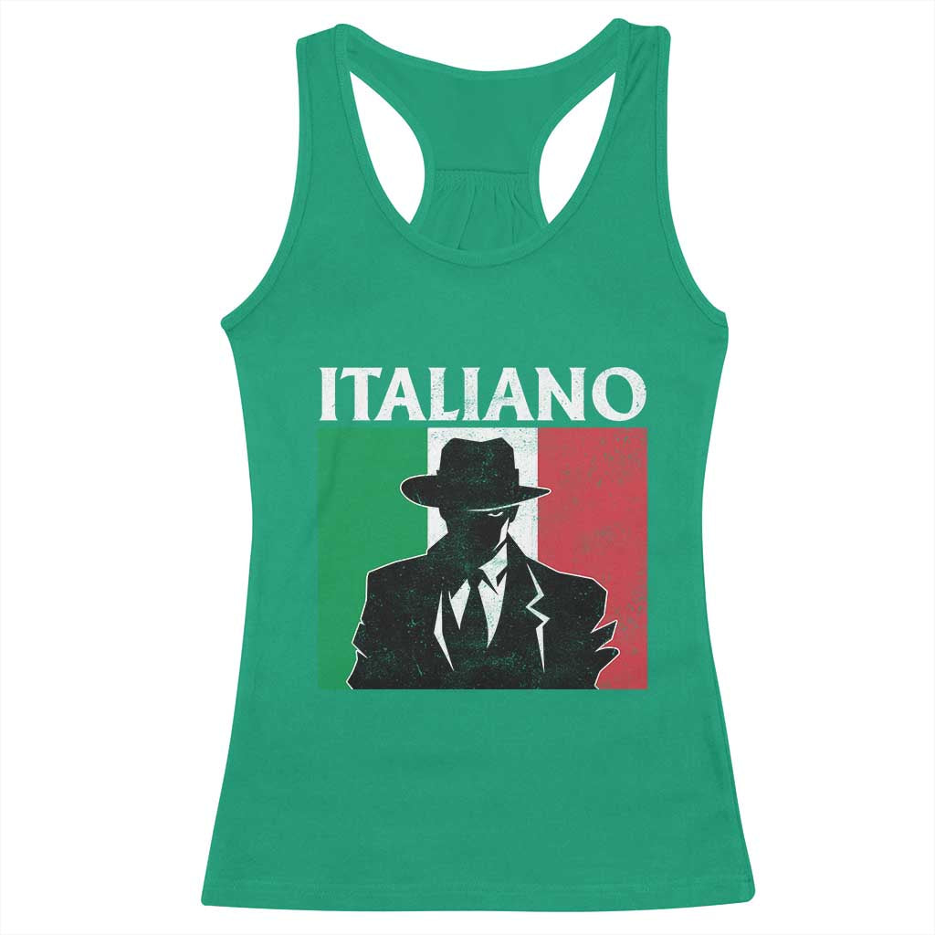 Italiano Italian Mafia Sicilian Gangster Italy Flag Racerback Tank Top TS11 Irish Green Print Your Wear